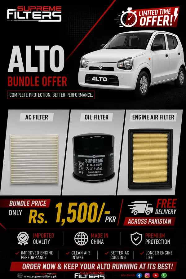 Suzuki Alto Air, Ac and Oil Filter Bundle Offer 