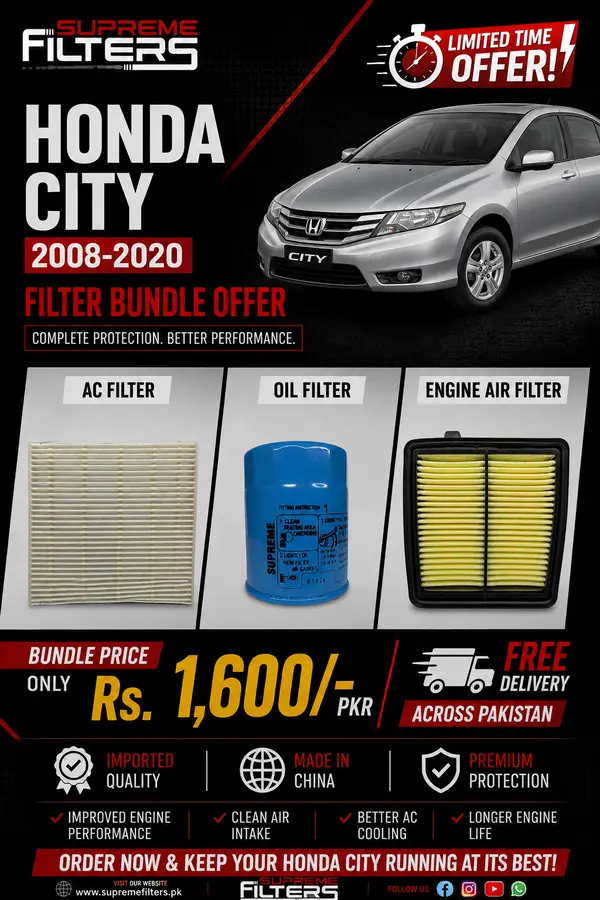 Honda City 2008-2020 Air Oil Cabin Filter (BUNDLE OFFER)