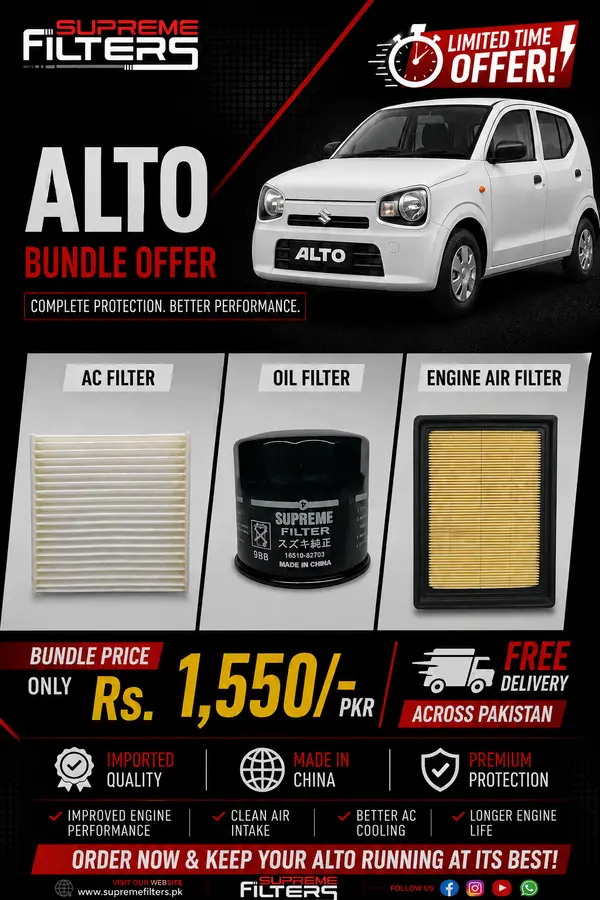 Suzuki Alto Air, Ac and Oil Filter Bundle Offer 