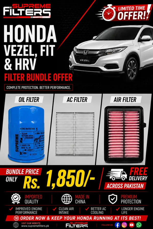 Honda Vezel, fit , fit Shuttle, Freed, Freed Spike , insight , jazz Air Oil Cabin Filter (BUNDLE OFFER)