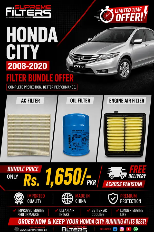 Honda City 2008-2020 Air Oil Cabin Filter (BUNDLE OFFER)