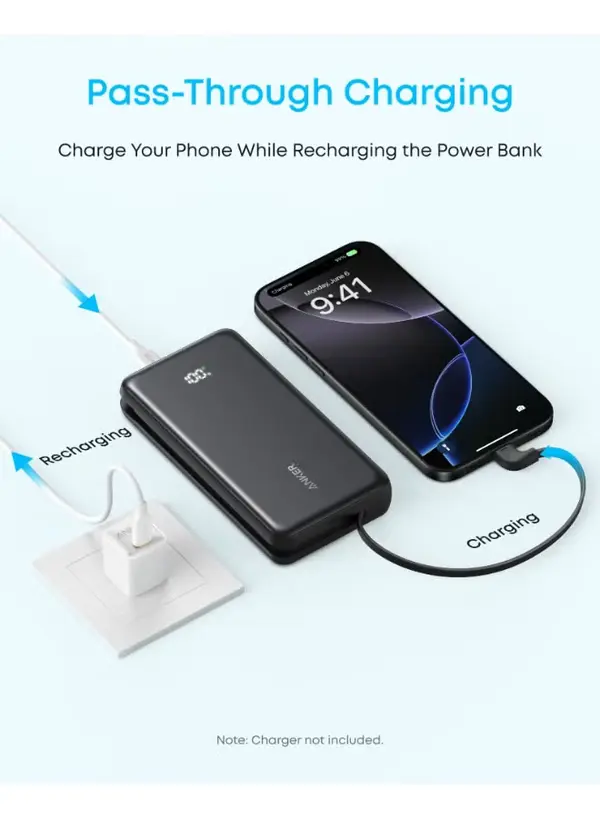 ANKER Zolo Power Bank 20000mAh – 22.5W Max Portable Charger (USB-C In & Out)