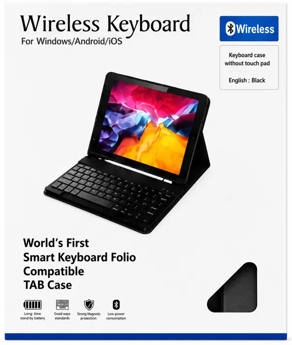A16 Keyboard Case for Android Tablets & iPad – 11/10.9 Inch with Pencil Holder