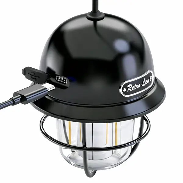 Portable Retro LED Camping Lantern – USB Rechargeable Vintage Hanging Light for Outdoor, Garden & Emergency Use Lamp