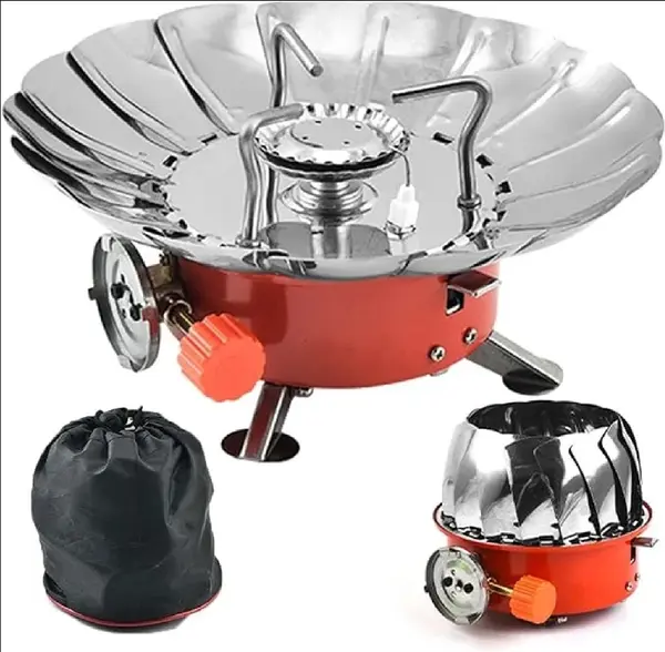 Kovab K-203 Windproof Portable Gas Stove | 2800W Camping Burner with Piezo Ignition