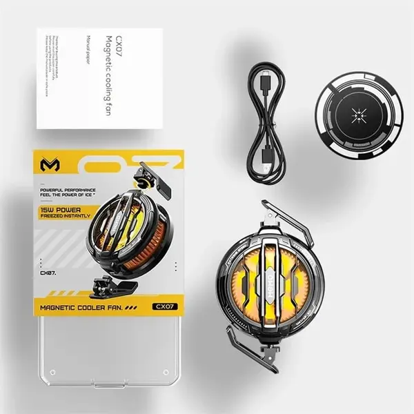 Memo CX07 Smartphone Magnetic Cooler – 15W Fast Cooling Phone Radiator Fan, Semiconductor Heatsink, Magnetic Phone Cooler for Smartphones & Tablets, Gaming Cooling Fan