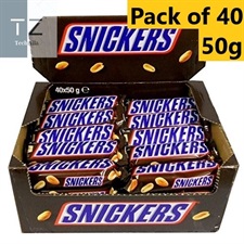 Snickers Chocolate 50g Bar, Pack of 40