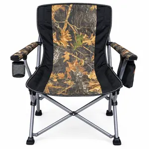Folding Camping Chair with Armrests & Cup Holder