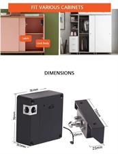 Electronic Cabinet Lock, Smart NFC RFID Locks, Hidden DIY Cabinet Lock with Slide Latch Lock for Double Door Cabinet Drawer Wood