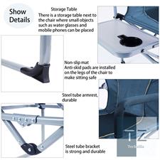 Portable Folding Camping Director's Chair with Side Table
