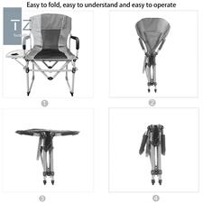 Portable Folding Camping Director's Chair with Side Table