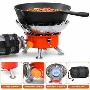 Kovab K-203 Windproof Portable Gas Stove | 2800W Camping Burner with Piezo Ignition