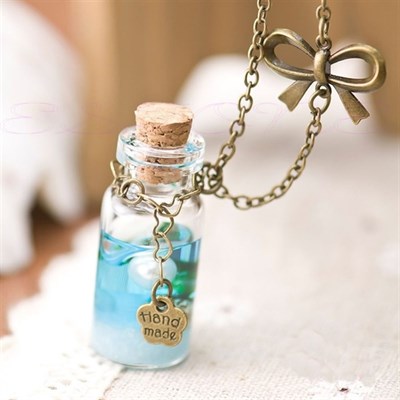 Ocean Glass Bottle Pendant