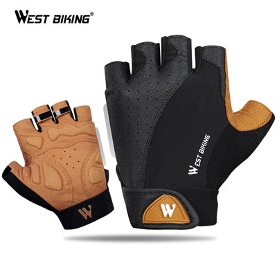 WEST BIKING Men Bicycle Gloves Half Finger Non-slip Gloves MTB Road Gloves Mountain Bike Gym Gloves 