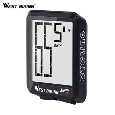 WEST BIKING Large Size Screen Bike Computer Wireless Rainproof Backlight Speedometer Odometer Cyclin