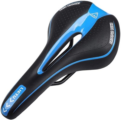 West Biking 0.79lb Mountain Bike Saddle Silica Gel MTB Road Bicycle Seat Black Blue 27x14.5cm