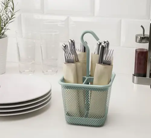 IKEA UPPDATERA Cutlery caddy, Pale Green, 12x12 cm