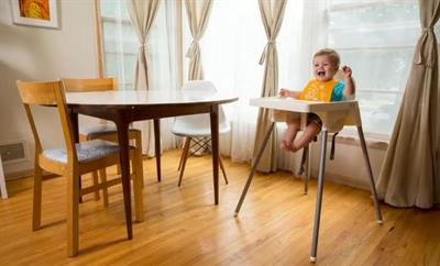 IKEA ANTILOP Highchair with tray, white/silver-colour