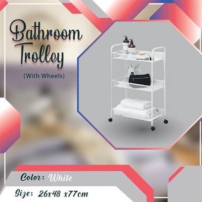 IKEA bathroom Trolley with Castors, white26x48x77 cm