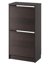 IKEA Shoe cabinet with 2 compartments, black/brown 49x28x93 cm