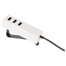 USB charger with clamp, white