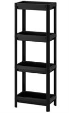 IKEA Shelf unit, Vesken, black white colors , 37x23x101 cm, 4 tiers