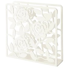 IKEA Napkin holder, white16x16 cm (Metallic flower pattern)