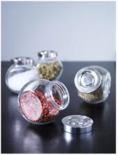 IKEA RAJTAN Spice jar, glass, aluminium-colour, 15 cl