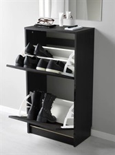 IKEA Shoe cabinet with 2 compartments, black/brown 49x28x93 cm