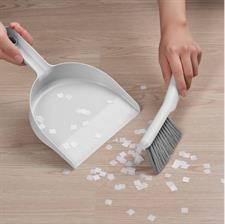 IKEA PEPPRIG Dust pan and brush, grey
