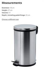 Pedal bin, stainless steel, 5 l