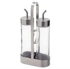 IKEA ORTFYLLD 3-piece oil/vinegar set, glass/stainless steel