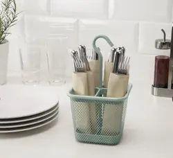 IKEA UPPDATERA Cutlery caddy, Pale Green, 12x12 cm