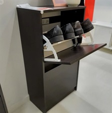 IKEA Shoe cabinet with 2 compartments, black/brown 49x28x93 cm