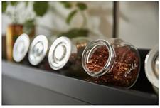 IKEA RAJTAN Spice jar, glass, aluminium-colour, 15 cl