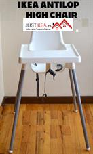 IKEA ANTILOP Highchair with tray, white/silver-colour