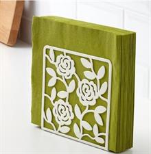 IKEA Napkin holder, white16x16 cm (Metallic flower pattern)