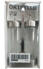 IKEA ORTFYLLD 3-piece oil/vinegar set, glass/stainless steel