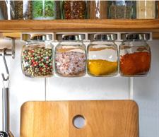IKEA RAJTAN Spice jar, glass, aluminium-colour, 15 cl