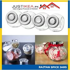 IKEA RAJTAN Spice jar, glass, aluminium-colour, 15 cl