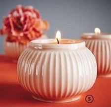 IKEA Tealight holder, light orange, Stoneware, Coloured glaze