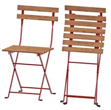 IKEA Table+2 chairs, outdoor, red/light brown stained