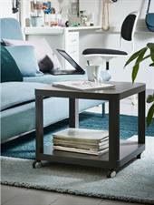 IKEA Side Table on Castors, Red/Grey 50x50 cm