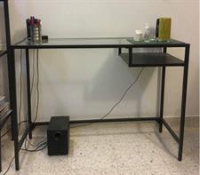 IKEA Laptop table, black-brown/glass100x36 cm
