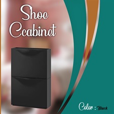 IKEA TRONES Shoe cabinet/storage,black/white 52x39 cm, 2 pack