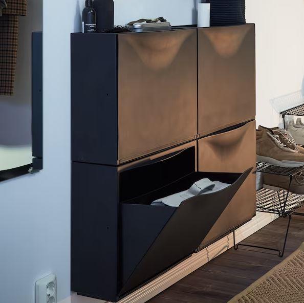 IKEA TRONES Shoe cabinet/storage,black/white 52x39 cm, 2 pack in