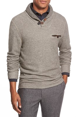 'Shiloh' Shawl Collar Mélange Knit Sweater