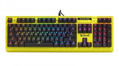 A4 Tech Bloody B810RC PUNK YELLOW Blue Switch Full Mechanical Keyboard