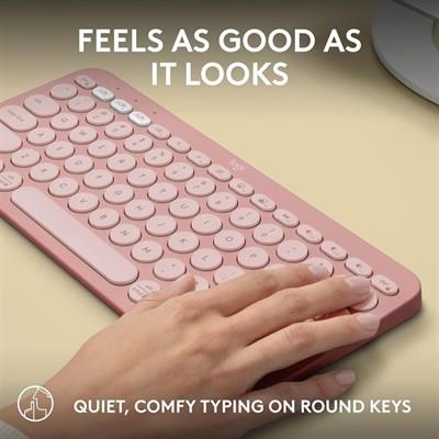 Logitech PEBBLE KEYS 2 K380S Multi-Device Bluetooth Wireless Keyboard, Slim and Portable - Rose