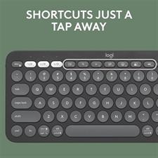 Logitech PEBBLE KEYS 2 K380S Multi-Device Bluetooth Wireless Keyboard, Slim and Portable - Tonal Graphite